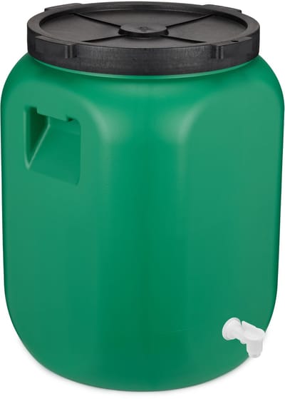 Garronda 60L met Kraan Kunststof Trommel Met Deksel - Vat - HDPE - Voedselvat - Tuin Hobbock – Groen - GD-DOL-Barrel-Green
