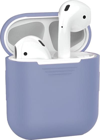 Studio Air® Airpods 2 Hoesje - Soepele Siliconen Case ook geschikt voor Airpods 1 - Lila Grijs