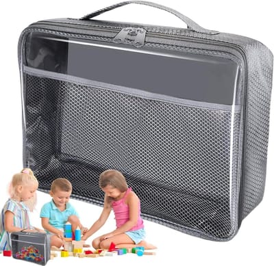 Opbergzakken Speelgoed - Speelgoedzak PVC - Ruimte Organiseren - Transparant Mesh Paneel - 255 x 205 x 55 cm - Transparant