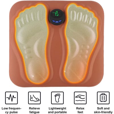 Voetmassage Mat Elektrische Voetmassager Verbeter Circulatie 3D Voetmassage Pad Elektronische Voetstimulator voor Thuis Kantoor beige
