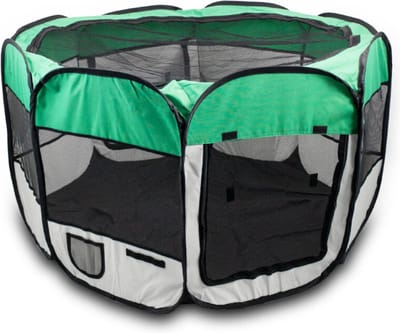 Puppybox - Dierenbox - Opvouwbaar - Hond/Kat - Groen