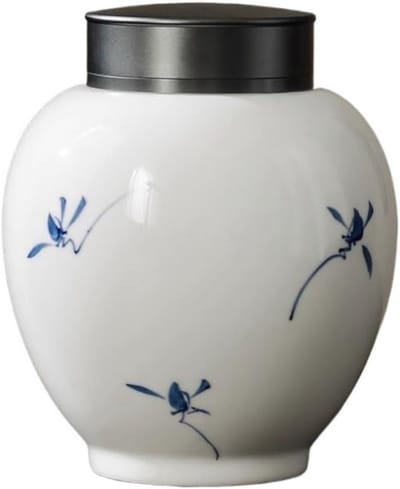 Snoeppotten Met de hand geschilderde vlinderorchidee theeblik Keramiek Chinese huishoudelijke theeopslagblikken Theeblikjes Verzegelde blikjes Koffiedikopslag