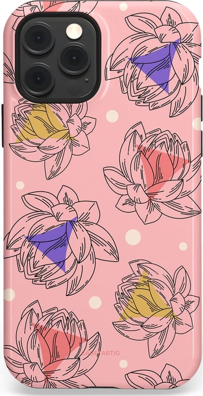 Casetastic Hoesje Geschikt voor Apple iPhone 12/12 Pro Magsafe - Stijlvolle Beschermende Duo-layer Case - Bloemen Pastel Roze