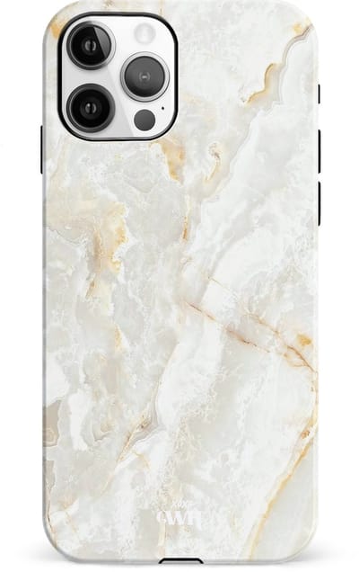xoxo Wildhearts Marble Off Whites - Double Layer - Hoesje geschikt voor iPhone 11 Pro Max hoesje - Marmer hoesje - Shockproof base - Beschermhoesje geschikt voor iPhone 11 Pro Max case - Gebroken wit