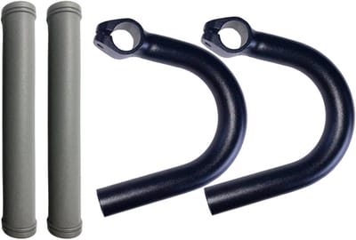 Fiets Stuureindkappen - Stuuruiteinden Verlengstuk - Comfortabel Fietsen - Aluminiumlegering Anti-slip - 222 mm Diameter - Zwart Grijs