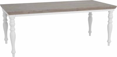Tower Living Eettafel Fleur Chique - Rechthoek Grijs/Wit Hout - 180x90x78cm