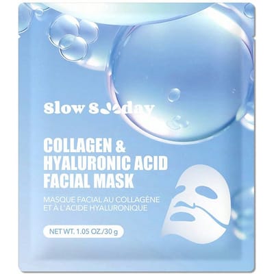 SlowSunday Collageen & Hyaluronzuur Gezichtsmasker, Diep Hydraterend, Verbetert Elasticiteit, Gladde Huid, Koren Jelly Gezichtsmasker, Huidverzorging, Y2K, Ideaal Voor Feestjes, Verfrissend, Geschikt Voor Zomer & Herfst, Terug Naar School