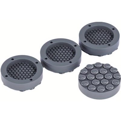 4 Pièces Coussinets Absorbant les Chocs avec Ventouses Puissantes, Matériau Antidérapant, Pieds de Support de Machine à Laver Réduisant le Bruit, Convient pour Lave-linge et Meubles gris