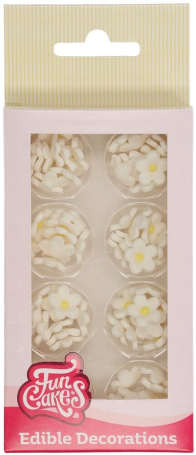 FunCakes Suikerdecoraties - Witte Bloesem - 64 Stuks - Eetbare Taartdecoratie