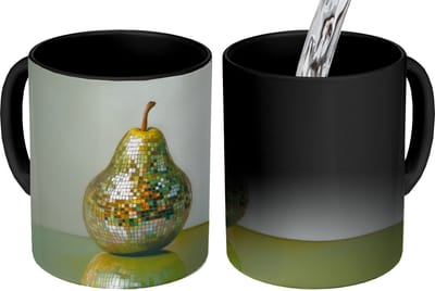 Magische Mok - Foto op Warmte Mokken - Koffiemok - Fruit - Disco - Art - Glitter - Magic Mok - Beker - 350 ML - Theemok