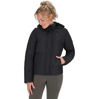 Winterjacket met afneembare mouwen voor dames paardrijden QHP Rayah