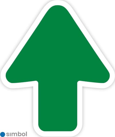 Simbol - Vloerstickers Looproute Pijl - Corona - Anti-Slip - Formaat 21 x 25 cm. - Formaat