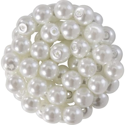 Glazen waskralen, Ø 6 mm, 55 stuks - Wit