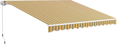 Uitschuifbare Luifel - Terrasluifel Zonnescherm - Buiten Zonnen - Verstelbare Hoek - 350 x 250 cm - Geel Grijs