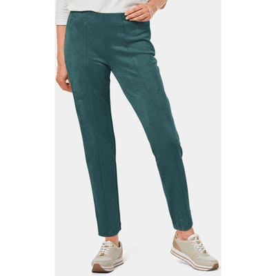 Moderne legging van trendy imitatiesuède - smaragd - Gr. 46 van Goldner Fashion
