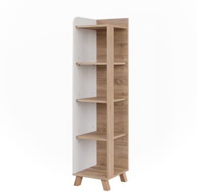 Vicco Karen Halfhoge kast – 30 x 128 cm met 4 compartimenten Sonoma/Wit