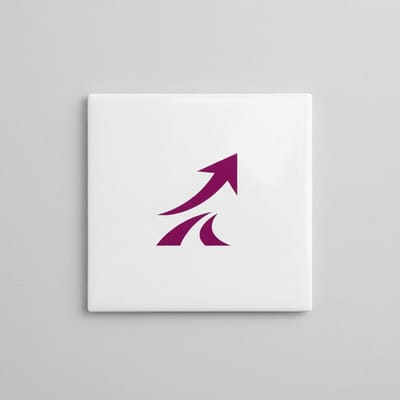 Opwaartse Pijl Symbool Decoratieve Tegel 15×15 cm – Minimalistische Motiverende Wandtegel voor Kantoor, Studio & Moderne Decor