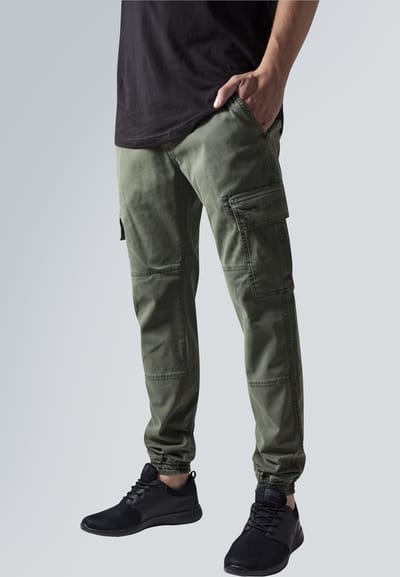 Urban Classics - Washed Twill Cargobroek - Taille, 42 inch - Zwart
