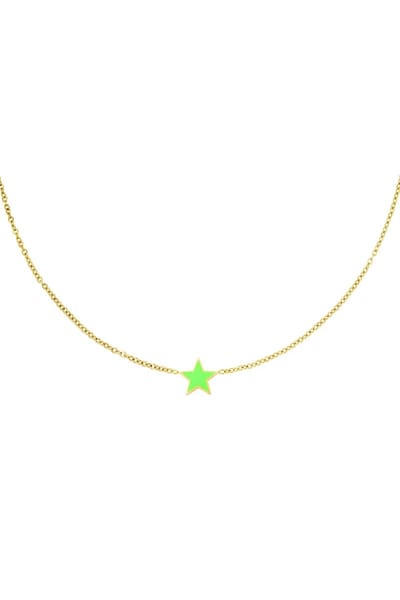 Stainless Steel Necklace Star - Yehwang - Ketting - 38 + 5 cm - Goud-Moederdag cadeautje - cadeau voor haar - mama