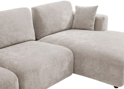 Vente-unique Zitbank met hoek rechts van beige stof - TINDRALO