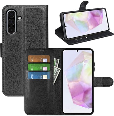 MobyDefend Hoesje - Geschikt voor Samsung Galaxy A36 / Galaxy A56 - Kunstleren Wallet Book Case (Sluiting Voorkant) - Zwart