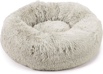 Beeztees Yali - Hondenmand - Pluche - Fluffy - Lichtgrijs - Diam. 60 cm