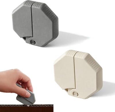 Handige 2-Pack Keramische Dozen Snijder met Magneet, Veilig Gereedschap voor Verpakking en Karton, Beige en Grijs