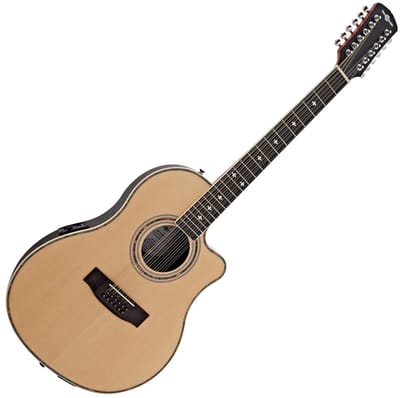 12-snarige Elektro-akoestische Roundback gitaar van Gear4music, Natural