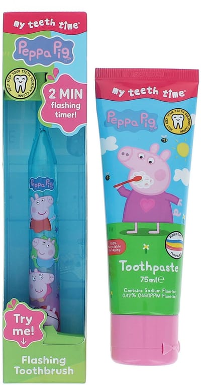 Firefly Peppa Big Flashing Toothbrush + Toothpaste