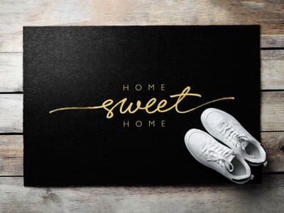 Coloray Buiten Deurmat - Zwart Deurmat Buiten - Het opschrift 'Home Sweet Home' Antislip Deurmat - Decoratie Voor De Hal - Deurmat Voor Regenweer - Grote Buiten Deurmat Voor Voordeur - 60x40 cm