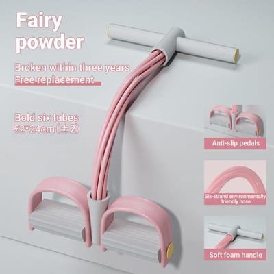 Multifunctioneel Span Touw Fitness Banden 6-Buis Elastische Yoga Pedaal Trekker Weerstandsband Voor Atletische Oefeningen Thuis Sportschool gray