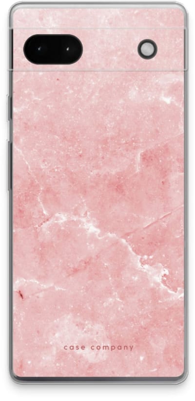Case Company® - Hoesje geschikt voor Google Pixel 6a hoesje - Roze marmer - Soft Cover Telefoonhoesje - Bescherming aan alle Kanten en Schermrand