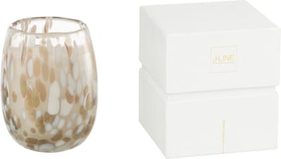 J-Line geurkaars Mia - Osmanthus & Suede - glas - wit/mix - small - 90U