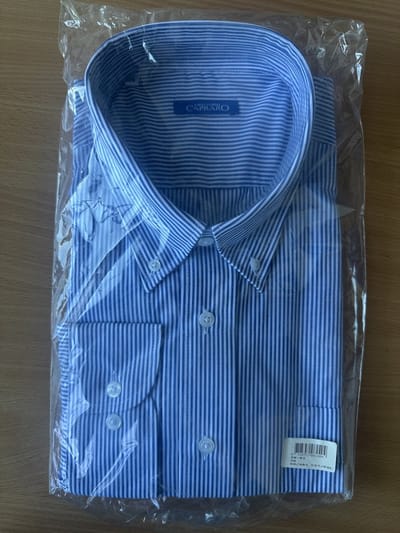 Giovanni Capraro 38-01 Heren Overhemd - Blauw Gestreept - Lange Mouw maat 46