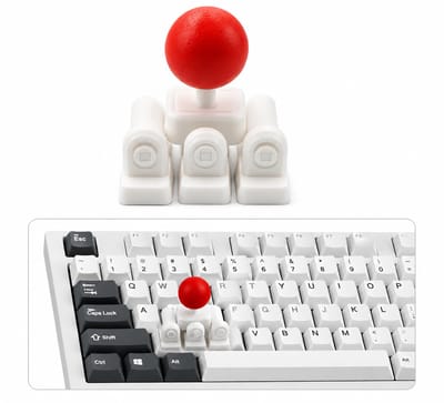 Daity 1 stuk - Arcade-joystick-keycap voor mechanisch toetsenbord, 3D-geprint van resin, compatibel met WASD- en pijltjestoetsen, retro-gamingstijl