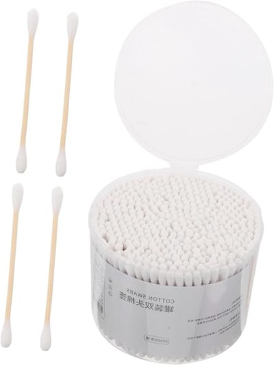 Wattenstaafjes Dubbelzijdig - Reinigingsstokjes Katoen - Make-up Aanbrengen - Zachte Katoenpunten - 500 Stuks - Beige