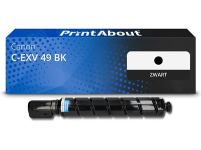 PrintAbout huismerk Toner C-EXV 49 BK Zwart Geschikt voor Canon