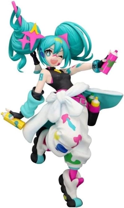 Hatsune Miku Figuur - Paint Girl Miku - Verzamelen en Decoreren - Trio-Try-it Collectie - 23 cm - Blauw