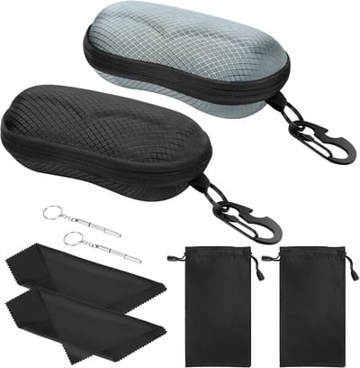 Unisex Zonnebril Beschermhoes van EVA, Semi-Hard Shell, Ideaal voor Opberging en Reizen met Haak
