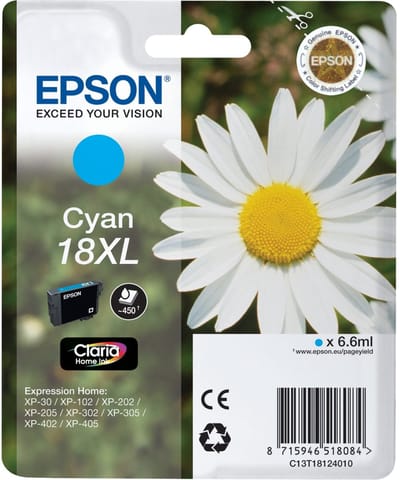 Epson 18XL (T1812) - Inktcartridge / Cyaan / Hoge Capaciteit