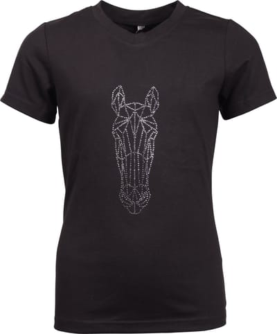 Epplejeck Shirt Epplejeck Ejglitter Horse Kids Zwart-zilver - XS