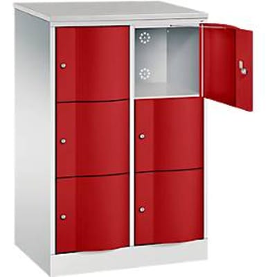 C+P Resisto lockerkast, 2 vakken, 6 vakken, B 772 x D 540 x H 1255 mm, lichtgrijs/antracietgrijs