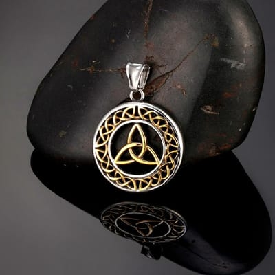 Vintage Viking Keltische Knoop Ketting Mannen Goudkleur Antiek Staal Noorse Valknut Runen Drie-eenheid Hanger Amulet Scandinavische Sieraden 60CM black