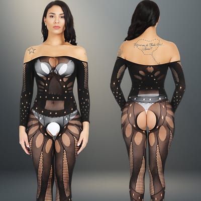 Erotische Catsuit Zwart - Sexy Lingerie - Off Shoulder & Cut-Out Design - One Size S-L (36-40) | LS381
