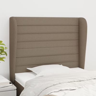 vidaXL - Hoofdbord - met - randen - 103x23x118/128 - cm - stof - taupe