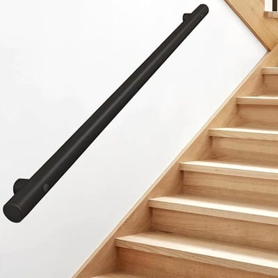 Trapleuning - Wandbeugel - Veilig Traplopen - Roestvrij Staal - 80cm - Zwart