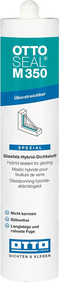 Ottoseal M350 beglazingskit MS polymeer - 310 ml koker - betongrijs - voor dubbelglas in hout