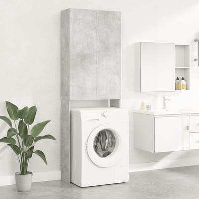 vidaXL - Wasmachinekast - 64x25,5x190 - cm - betongrijs