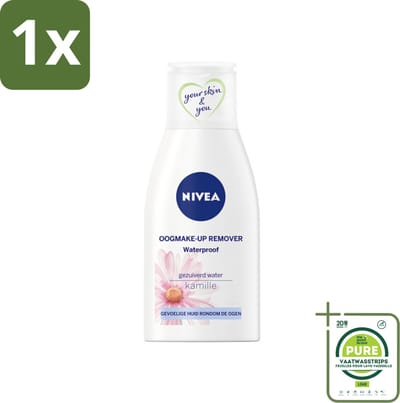 1 x NIVEA - Oogmake-up Verwijderaar - Waterbestendige Make-up Verwijderaar - Voor de gevoelige huid - Met Kamille & Provitamine B5 - 125 ml - Waterproof Oogmake-up Remover - Oogmake-up Verwijderen - Gevoelige Huid - Kamille - Provitamine B5