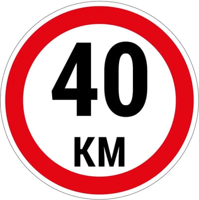 40 km bord | gecoat dibond materiaal | 10 cm
